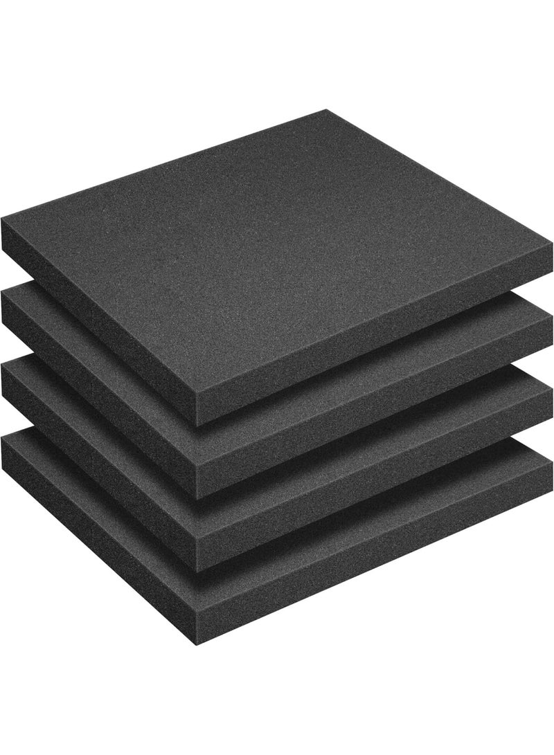 عبوة من 4 قطع من حشوات الإسفنج - 16×12×2 و16×12×0.4 بوصة من صفائح الإسفنج المخصصة للأدوات والحرف اليدوية - حشوة من البولي يوريثان ذات الخلايا المغلقة لصندوق الأدوات وحقائب التخزين والمنظمات